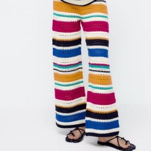 NWT ZARA MULTI-COLORED KNIT PANTS